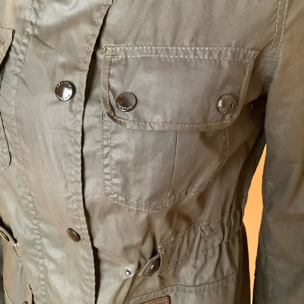 HUNTER Waxed Cotton Utility Rain Jacket Olive Green Coat Water Resistant XS - Picture 5 of 15